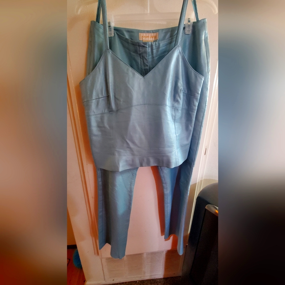 Margaret Godfrey leather suit